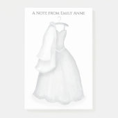 ミニマルスタイリッシュトレンディーブ結婚ライドのドレス ポストイット (正面)