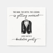 ミニマルスタイリッシュバチュラーパーティ スタンダードカクテルナプキン (正面)