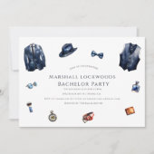 ミニマルスタイリッシュモダンバチュラーパーティ 招待状 (正面)