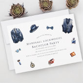 ミニマルスタイリッシュモダンバチュラーパーティ 招待状