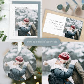 ミニマルスタイリッシュリスクリスマスフォト差出人住所 ラベル