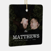 ミニマルスタイリッシュリストのクリスマス装飾 | おもしろいカップル セラミックオーナメント (右)