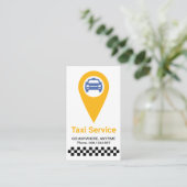 ミニマルスタイリッシュリストイエロータクシーの場所Cabドライバ 名刺 (スタンド正面)