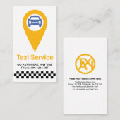 ミニマルスタイリッシュリストイエロータクシーの場所Cabドライバ 名刺 (正面/裏面)