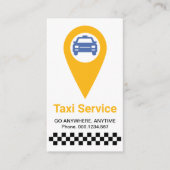 ミニマルスタイリッシュリストイエロータクシーの場所Cabドライバ 名刺 (正面)