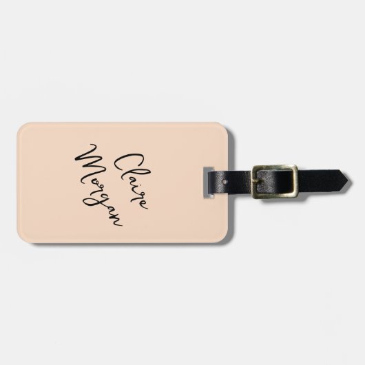 ミニマルスタイリッシュリストシックパーソナライズされたベージュ ラゲッジタグ (正面横)