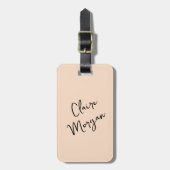 ミニマルスタイリッシュリストシックパーソナライズされたベージュ ラゲッジタグ (正面縦)