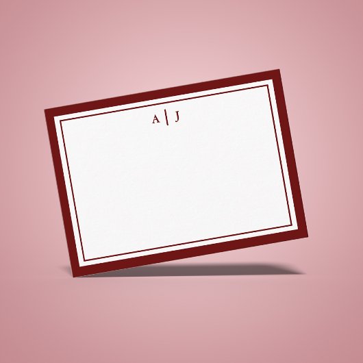 ミニマルスタイリッシュリストシナモンバラモノグラム ノートカード