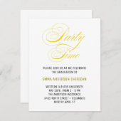 ミニマルスタイリッシュリストスクリプト金ゴールドのグラードパーティー 出欠カード (正面/裏面)