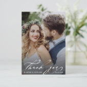 ミニマルスタイリッシュリストスクリプ結婚ト2 サンキューカード (スタンド正面)