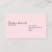 ミニマルスタイリッシュリストピンク 名刺 (裏面)