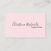 ミニマルスタイリッシュリストピンク 名刺 (正面)