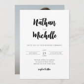 ミニマルスタイリッシュリストフォト結婚ズ 招待状 (正面/裏面)