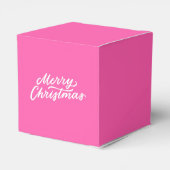 ミニマルスタイリッシュリストブライトピンクのメリークリスマス フェイバーボックス (裏面サイド)