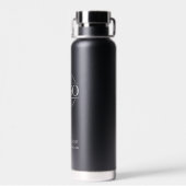 ミニマルスタイリッシュリストブラック企業のビジネスロゴ ウォーターボトル (背面)
