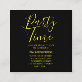 ミニマルスタイリッシュリストブラック&ホワイトのグラードパーティー エンクロージャーカード