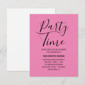 ミニマルスタイリッシュリストブラック&ホワイトのグラードパーティー 出欠カード (正面/裏面)