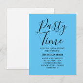 ミニマルスタイリッシュリストブラック&ホワイトのグラードパーティー 出欠カード (正面/裏面)