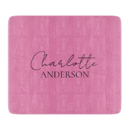 ミニマルスタイリッシュリストモノグラム名ピンク カッティングボード