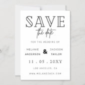 ミニマルスタイリッシュリスト手書き日付の保存 マグネット招待状 (正面)