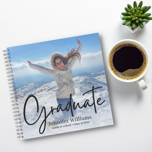 ミニマルスタイリッシュ写真卒業2025 ノートブック