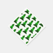 ミニマルスタイルかわいいクリスマスツリーパターン スタンダードカクテルナプキン (角)