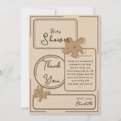 ミニマルスタイルのフラワーベイビーシャワー サンキューカード (正面)