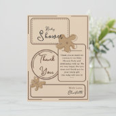ミニマルスタイルのフラワーベイビーシャワー サンキューカード (スタンド正面)