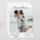 ミニマルスタイルの結婚式 | 1枚の写真 セーブザデート (正面/裏面)