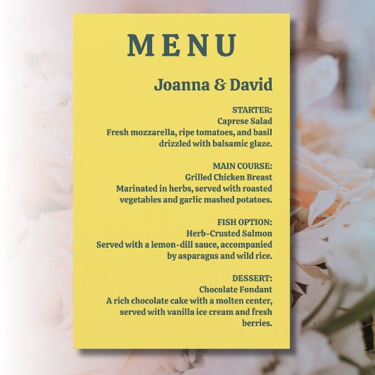 ミニマルスタイル | レトロタイプライター結婚のメニュー