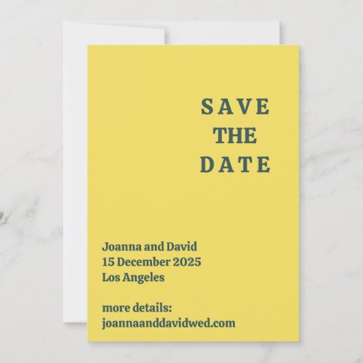 ミニマルスタイル | レトロタイプライター結婚フォント セーブザデート (正面)