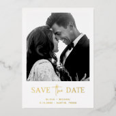 ミニマルスタイル | ワンフォト セーブ・ザ・デート 箔招待状 (正面)