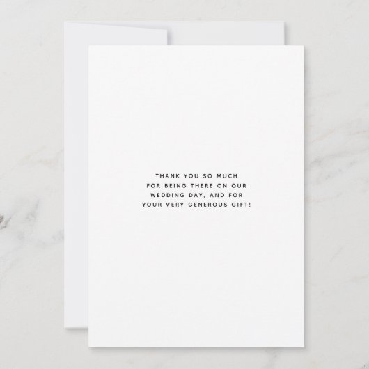 ミニマルスタイル |写真1つ結婚の サンキューカード (裏面)