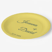 ミニマルスタイル | 書道フォント結婚ズ ペーパープレート (アングル)