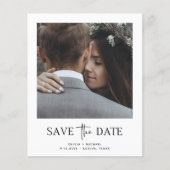 ミニマルスタイル | 1つの写真予算で日付を保存 (正面)