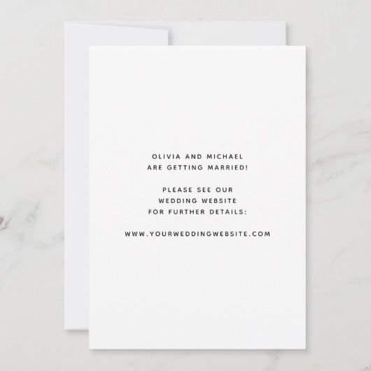 ミニマルスタイル | 1枚の写真で日付を保存 セーブザデート (裏面)