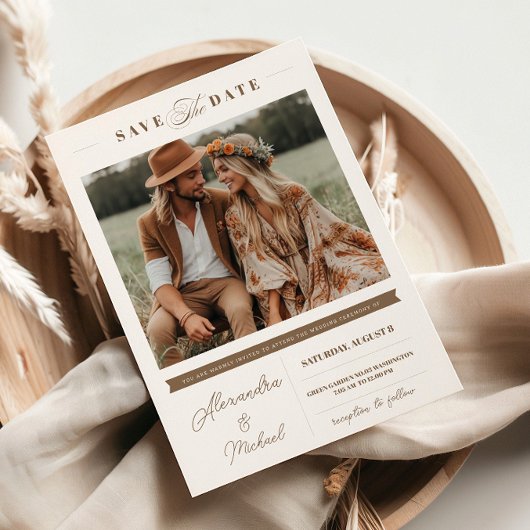 ミニマルスタイル | 1枚の写真 招待状