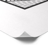 ミニマルストライプのスクエア白黒ポスター ポスター (角)