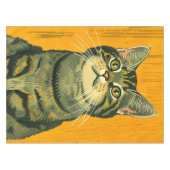 ミニマルストライプのスグレー虎猫 テーブルクロス (正面(横))