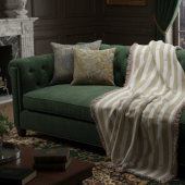 ミニマルストライプのスモダンジャックカスタムイニシャル スローブランケット