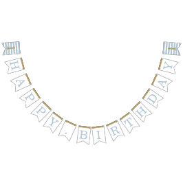 ミニマルストライプパーソナライズされた誕生日 バンティングフラッグ