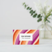 ミニマルストライプリスト手作りラインソーシャルメディアのアイコン 名刺 (スタンド正面)