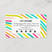 ミニマルストライプリスト手作りラインソーシャルメディアのアイコン 名刺 (裏面)