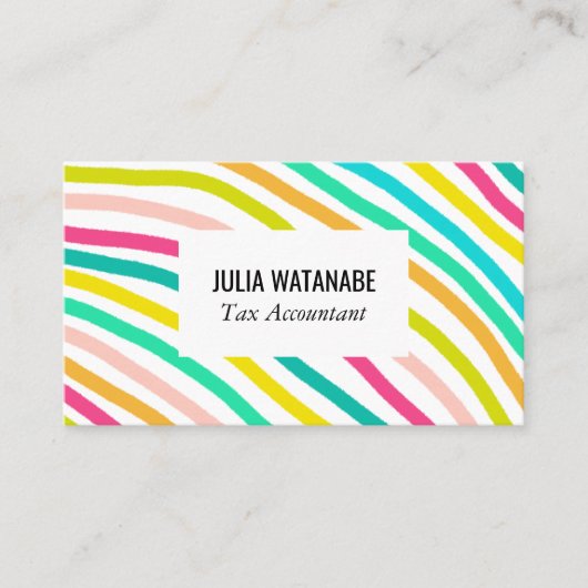 ミニマルストライプリスト手作りラインソーシャルメディアのアイコン 名刺 (正面)