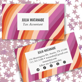 ミニマルストライプリスト手作りラインソーシャルメディアのアイコン 名刺