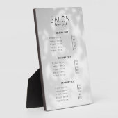 ミニマルスパ&ヘアサロンサービスの価格表 フォトプラーク (側面)