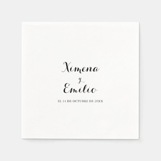 ミニマルスペインのス結婚ナプキン スタンダードカクテルナプキン (正面)