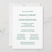 ミニマルスペインのリストグリーン&ホワイト2披露宴 招待状 (正面)