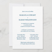 ミニマルスペインのリストブルー&ホワイト2披露宴 招待状 (正面)