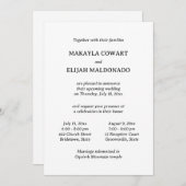 ミニマルスペインの主義バイリンガル – 英語2披露宴 招待状 (正面/裏面)